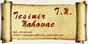 Tešimir Mahovac vizit kartica